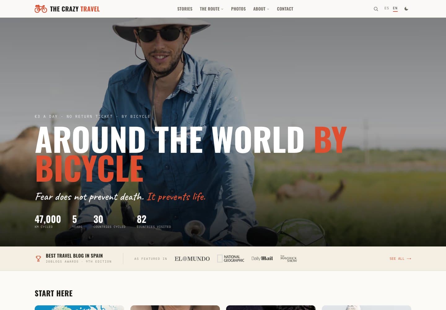 The Crazy Travel — redesigned homepage